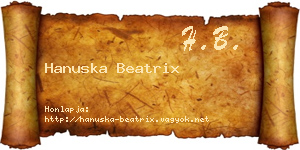 Hanuska Beatrix névjegykártya